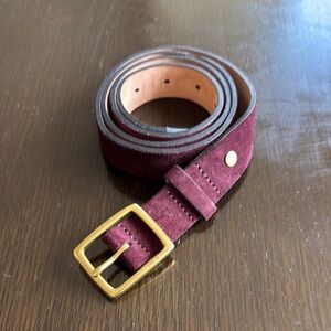 Rag & Bone Brown Leather Belt with Gold Buckle